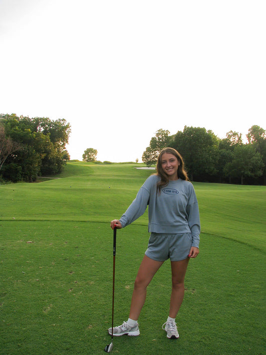 1 Corinthians 13:4 Shorts in Slate Blue