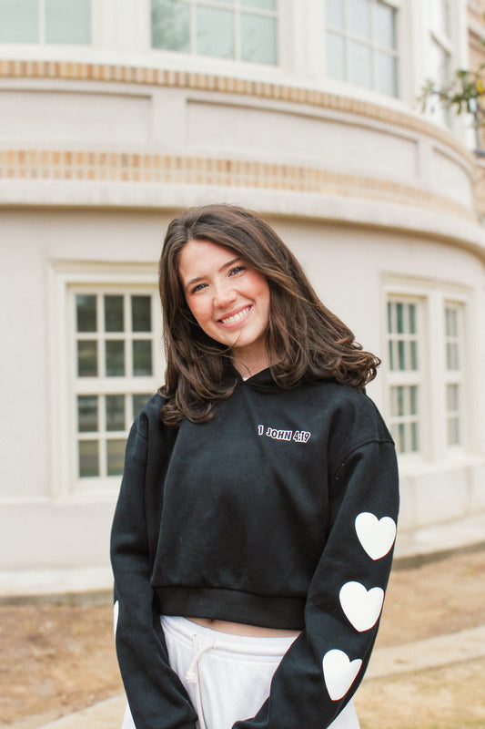 Black Cropped Hoodie