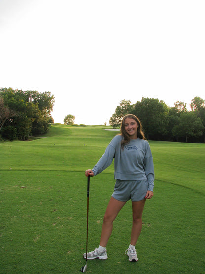 1 Corinthians 13:4 Shorts in Slate Blue